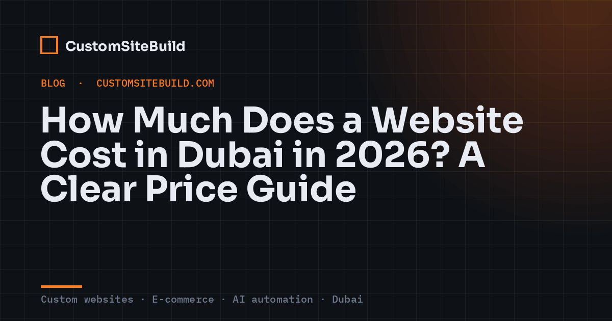 How Much Does a Website Cost in Dubai in 2026? A Clear Price Guide